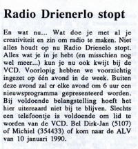 Deel achterpagina Vers van de VCD-lever van december 1989
